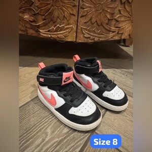 Nike Kids Black and Coral Sneakers
